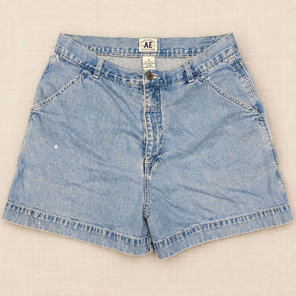 American Eagle Outfitters Women's 14 Denim Shorts Light Wash Cotton Hong Kong